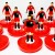 Subbuteo Andrew Table Soccer L'Aquila Calcio 1978-79 on Classic Hasbro bases